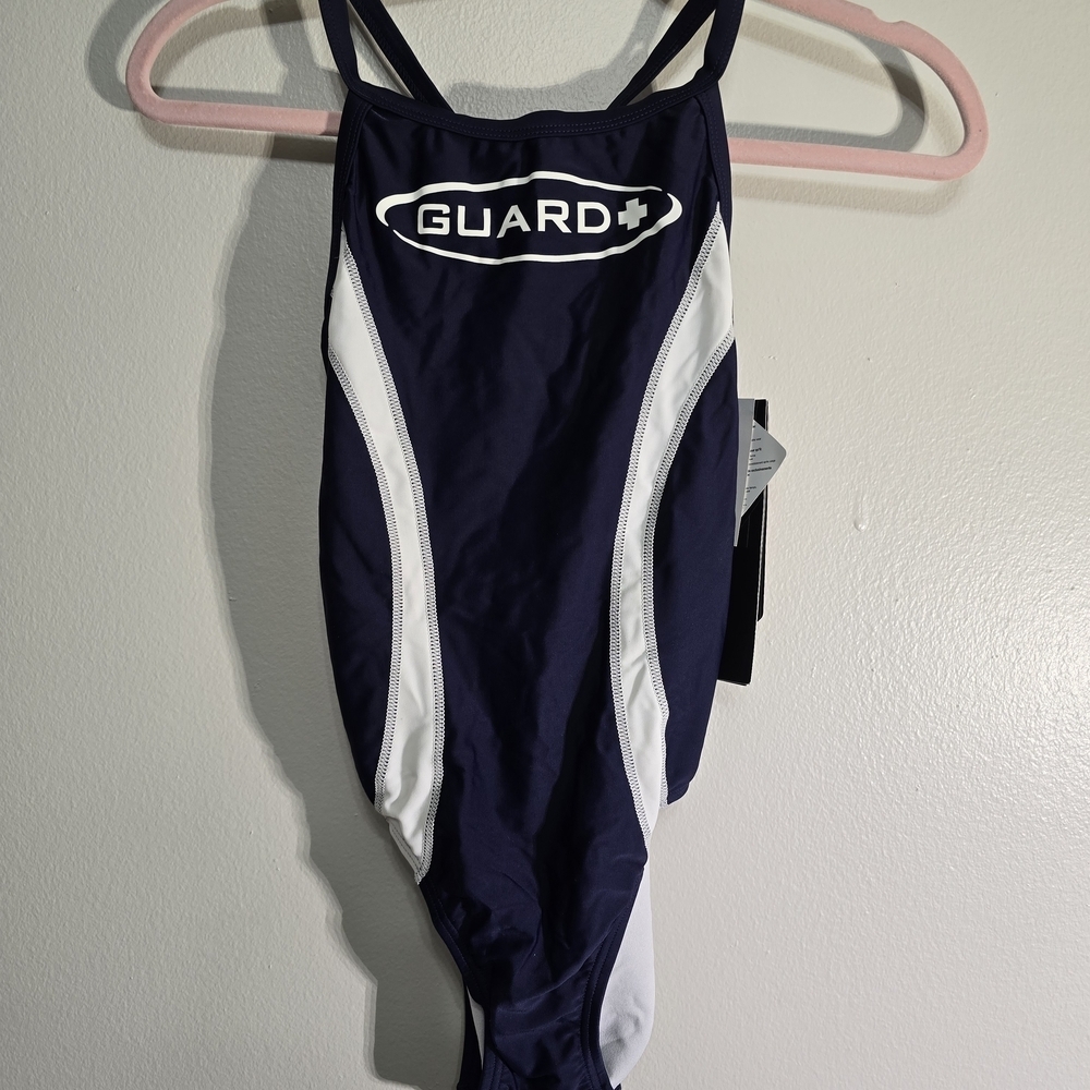 TYR Navy and White Guard Splice One-Piece